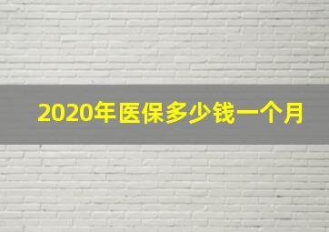 2020年医保多少钱一个月