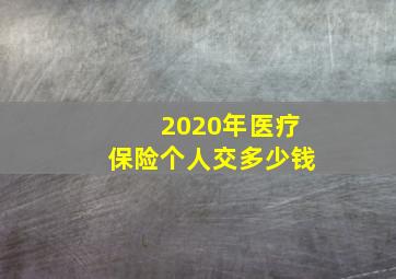 2020年医疗保险个人交多少钱