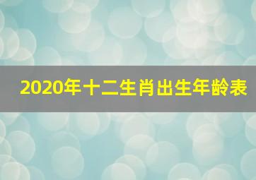 2020年十二生肖出生年龄表