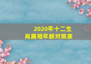 2020年十二生肖属相年龄对照表