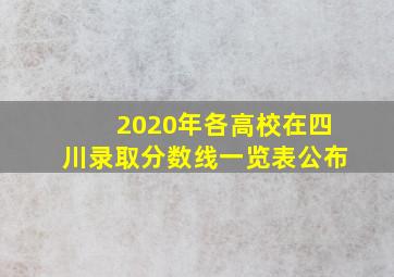 2020年各高校在四川录取分数线一览表公布