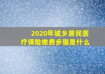 2020年城乡居民医疗保险缴费步骤是什么