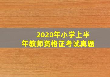 2020年小学上半年教师资格证考试真题