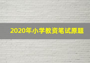 2020年小学教资笔试原题