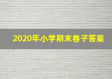 2020年小学期末卷子答案