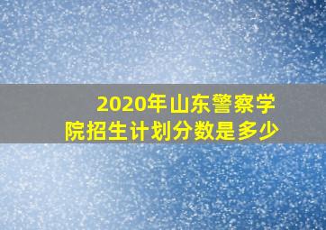 2020年山东警察学院招生计划分数是多少