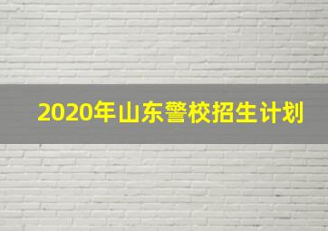 2020年山东警校招生计划