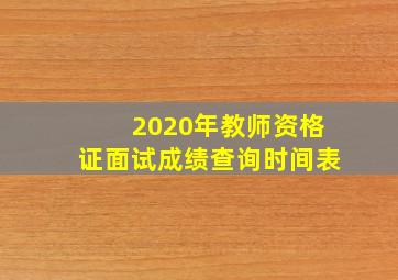 2020年教师资格证面试成绩查询时间表