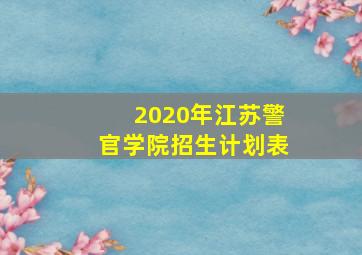 2020年江苏警官学院招生计划表