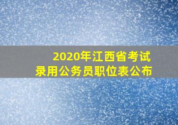 2020年江西省考试录用公务员职位表公布