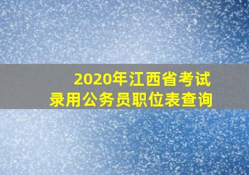 2020年江西省考试录用公务员职位表查询