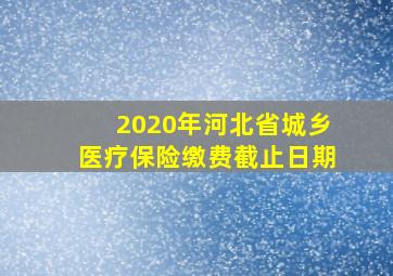 2020年河北省城乡医疗保险缴费截止日期