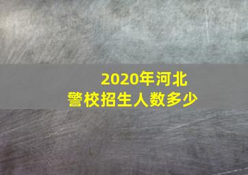 2020年河北警校招生人数多少