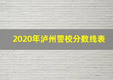 2020年泸州警校分数线表