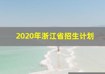 2020年浙江省招生计划