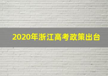 2020年浙江高考政策出台