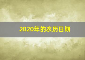 2020年的农历日期