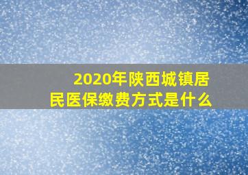 2020年陕西城镇居民医保缴费方式是什么