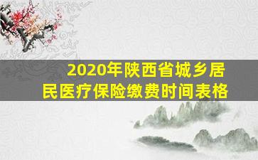 2020年陕西省城乡居民医疗保险缴费时间表格