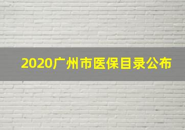 2020广州市医保目录公布