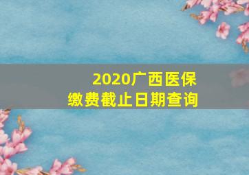 2020广西医保缴费截止日期查询