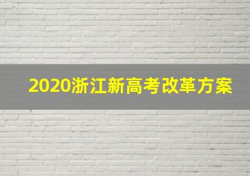 2020浙江新高考改革方案