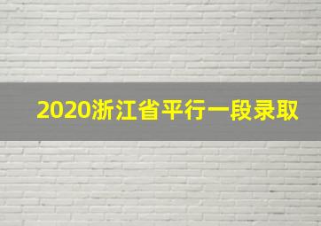 2020浙江省平行一段录取