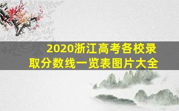 2020浙江高考各校录取分数线一览表图片大全