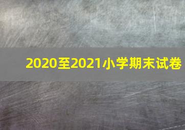 2020至2021小学期末试卷