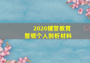 2020辅警教育整顿个人剖析材料