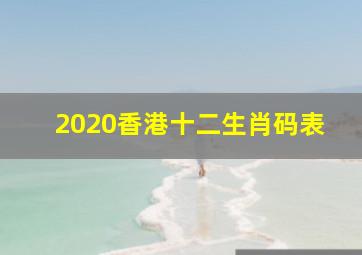 2020香港十二生肖码表