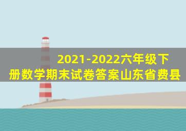 2021-2022六年级下册数学期末试卷答案山东省费县