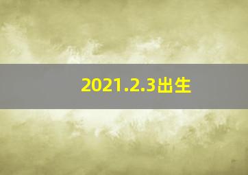 2021.2.3出生