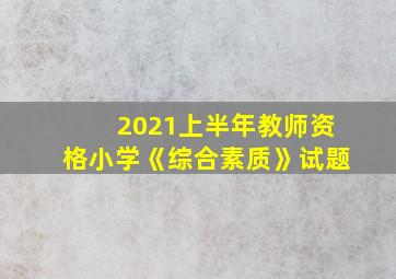 2021上半年教师资格小学《综合素质》试题