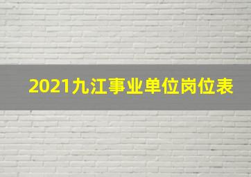 2021九江事业单位岗位表