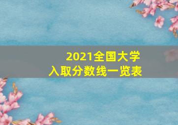 2021全国大学入取分数线一览表