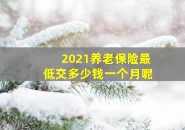 2021养老保险最低交多少钱一个月呢