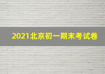 2021北京初一期末考试卷