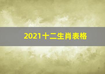 2021十二生肖表格