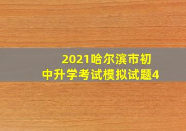 2021哈尔滨市初中升学考试模拟试题4