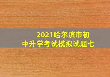 2021哈尔滨市初中升学考试模拟试题七