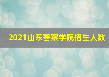 2021山东警察学院招生人数