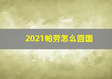 2021帕劳怎么回国