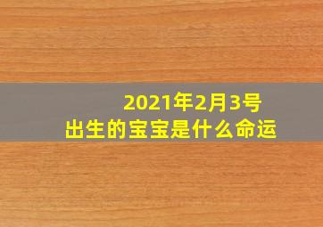 2021年2月3号出生的宝宝是什么命运