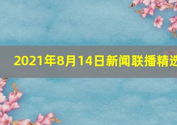 2021年8月14日新闻联播精选