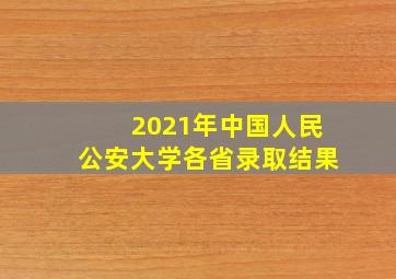 2021年中国人民公安大学各省录取结果