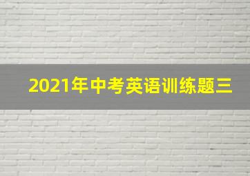 2021年中考英语训练题三