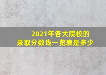 2021年各大院校的录取分数线一览表是多少