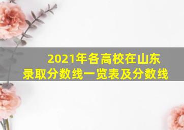 2021年各高校在山东录取分数线一览表及分数线