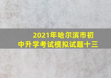 2021年哈尔滨市初中升学考试模拟试题十三